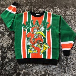 Retro Miami Hurricanes Riddell Ugly Sweater
